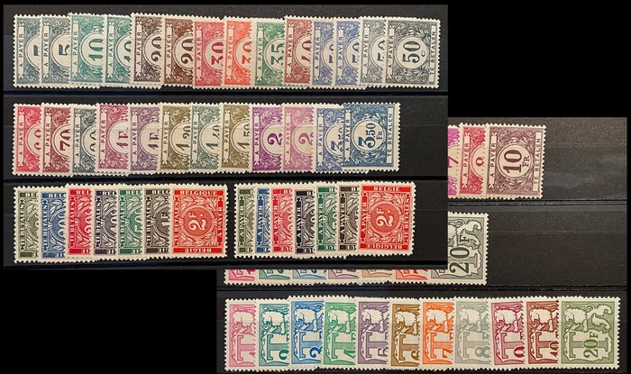 比利时 1922/1966 - 邮票 - 带有附加类型和纸张类型的完整卷册 - TX32-...