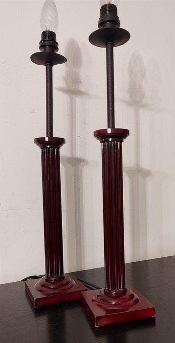 台灯 (2) - 希腊柱式，50 厘米 - 木