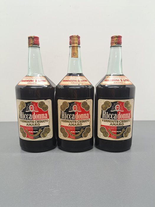 Riccadonna - Magnum - Vermouth Chinato Amaro  - b. 1960s, 1970s - 2 liter - 3 üvegek