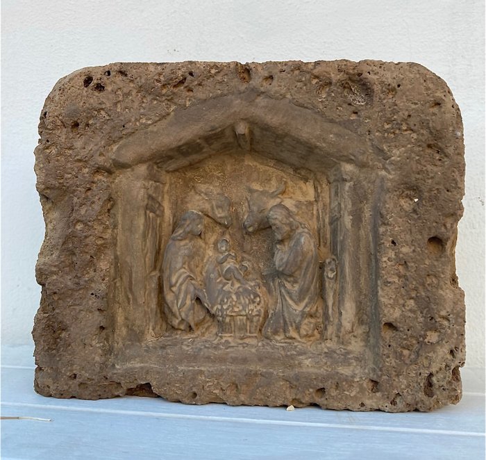 Sculptură, Natività - 30 cm - Calcar