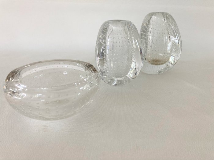 Glasfabriek Leerdam, AD Copier - Vase (3) -  Verre à ongles  - Verre