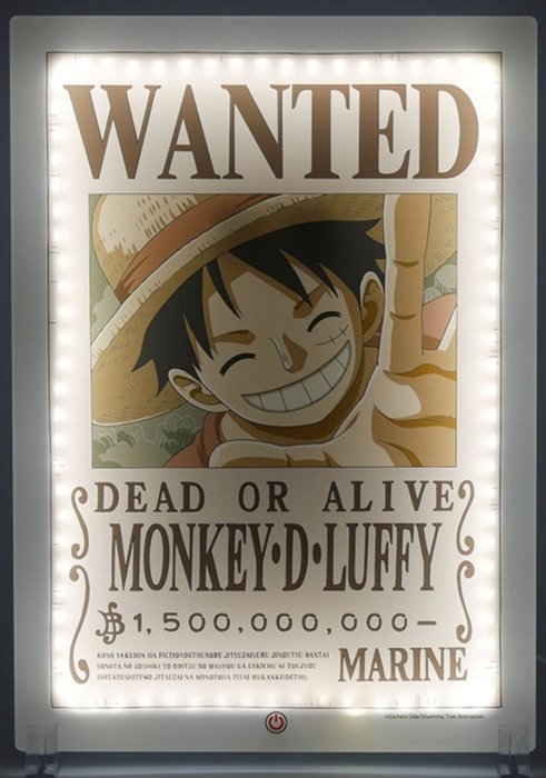 Lampada da Muro One Piece Wanted Monkey D.Luffy - Znak podświetlany - Plastik