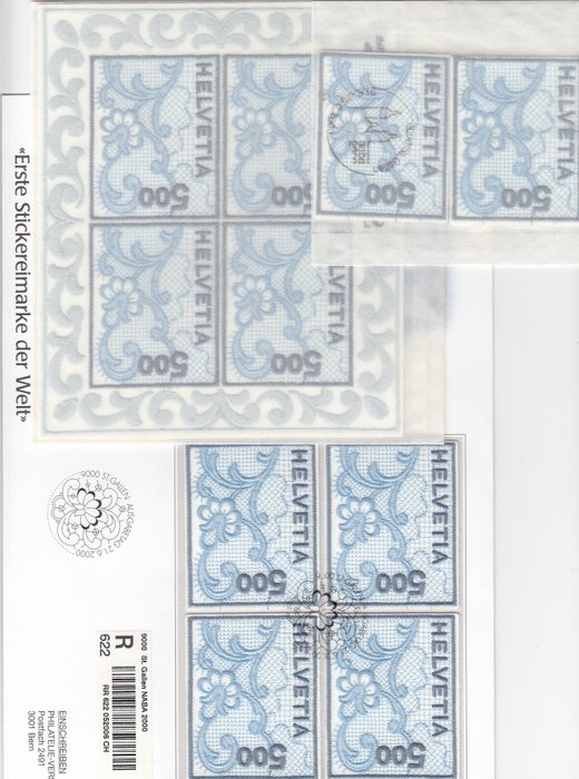 Sveits 2000 - Erste Stickereimarke der Welt