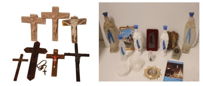Christliche Objekte - Bronze, Holz, Rohzink, Plastik usw. - XX