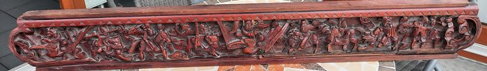 Temple carving - jaktscener - Trä - Kina - 1900-talet