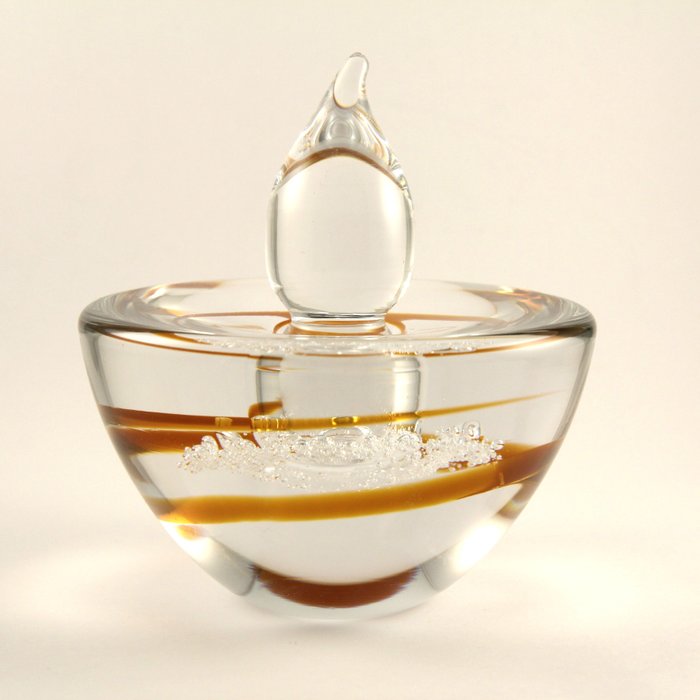 Glasfabriek Leerdam - Siem van der Marel - Γλυπτό, "Vleugje koffie" - 11.5 cm - Κρύσταλλο - 2002