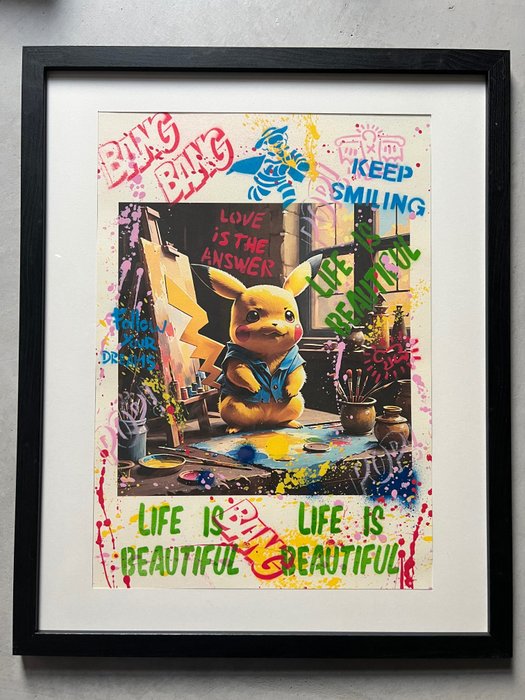 Koen Betjes (1992) - Pikachu the painter (incl frame)