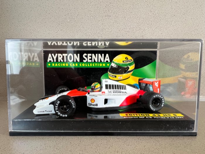 Minichamps 1:43 - 1 - Kilpa-auton pienoismalli - Ayrton Senna Collection McLaren Honda MP4/6 43 No 5