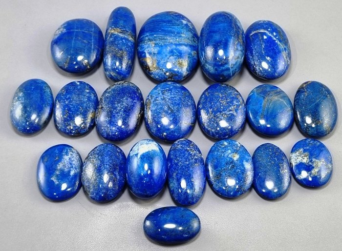 AAA Lapis Lazuli jalokivi Cabochonit - Korkeus: 67 mm - Leveys: 50 mm- 1000 g - (20)