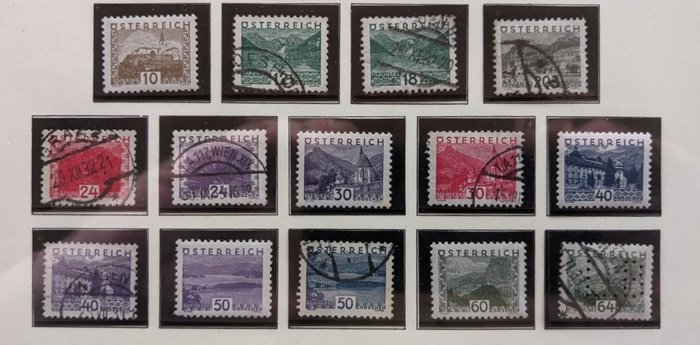Österrike 1932 - Gratis frimärkslandskap - Michel 530-543