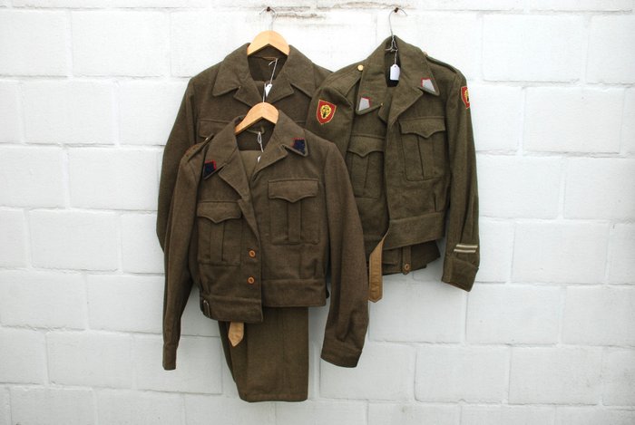 Belgia - hæren - Militær uniform - Lot belgisk kampkjole.