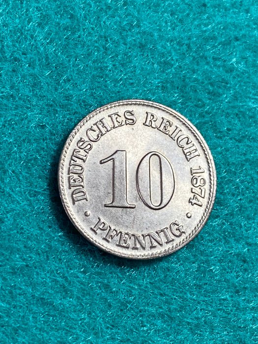 Tyskland, Imperium. 10 Pfennig 1874-C  Erhaltung !!  (Utan reservationspris)