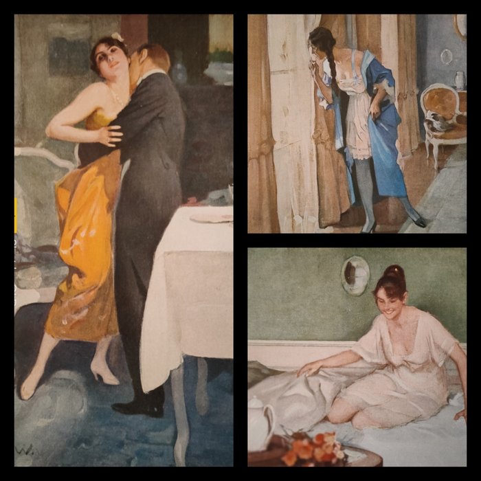 Brynolf Wennerberg (1866-1950) - n. 3 Litho Art Déco (1922): Women : Intimately