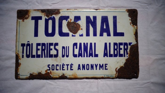 Tocanal Toleries du Canal Albert - Placa esmaltada (1) - Esmalte