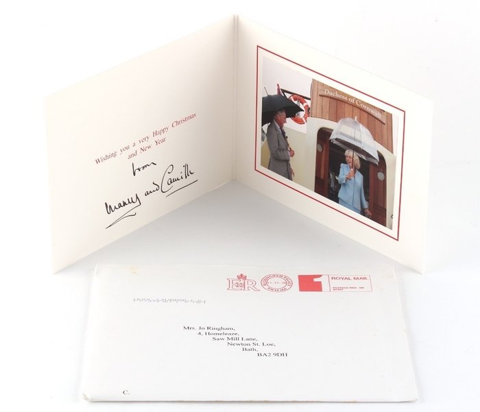 [England - Queen Elizabeth II era] - King Charles III as Prince of Wales & Camilla Hand Signed Christmas Card - 2008