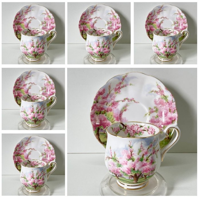 Royal Albert "Blossom Time" - 杯子和碟子 (12) - 瓷