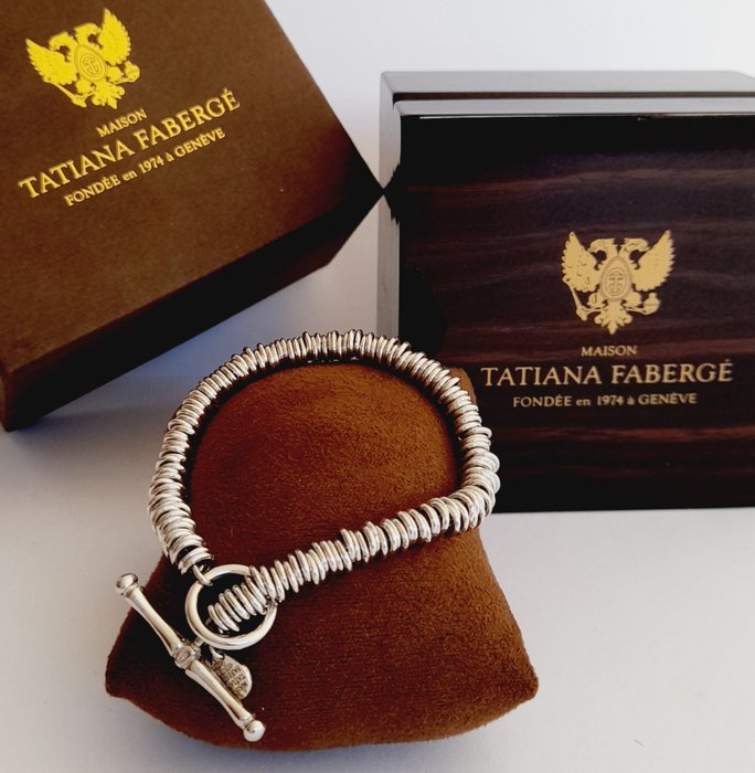 Ovo Fabergé - Estilo Fabergé - Tatiana FABERGE¬Pulsera de Plata 925¬Sello de Artista - Prata