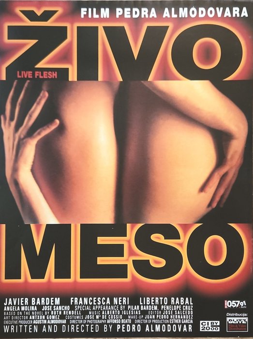  - Plakat Carne trémula / Live Flesh 1997 Pedro Almodovar unfolded mint condition movie poster.