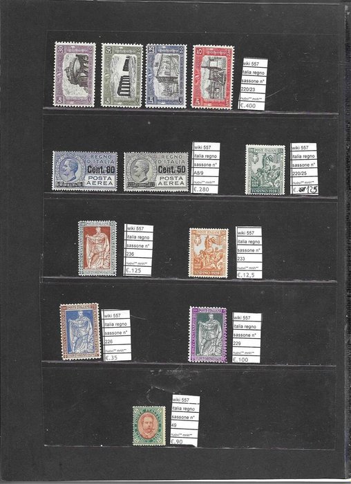 Italien 1850 - Schöne Auswahl postfrisches Königreich** mit einigen guten Katalogserien Euro 1167 - sassone