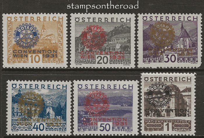 Austria 1931 - A518-23L Complete set of 6 new hinged stamps */ - Michel nr. 518/23 - Unificato 398A/398F