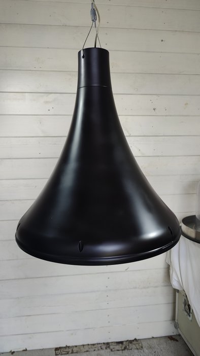 onbedoeld Zwarte kunstof hanglamp - Lampada (1) - Lampada a sospensione - Alluminio, plastica