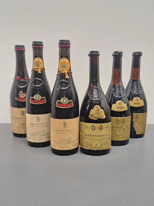 1967 , 1974 ×2 Riserva Speciale Barbaresco, 1968 ×2 Barolo & 1967 Nebbiolo D'alba Riserva Speciale - Piemont - 6 Flaschen (0,75 l)