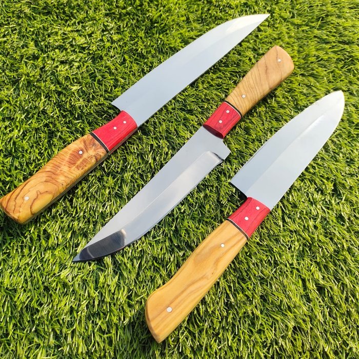 Couteau de cuisine - Style professionnel asiatique Clever SUJIHIKI, couteau Gyuto en bois rouge. faire un parfait - Asie