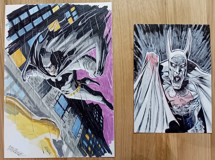 David Enebral / Roger Bonet - 2 Original drawing - Batman - Batman + Vampire Batman - Originals Artworks