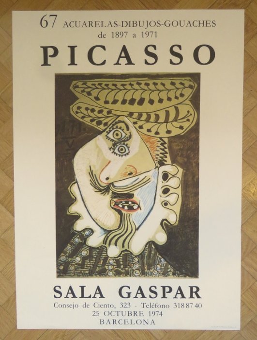 Pablo Picasso (after) - Affiche originale d'exposition - Sala Gaspar - Barcelone - 1974