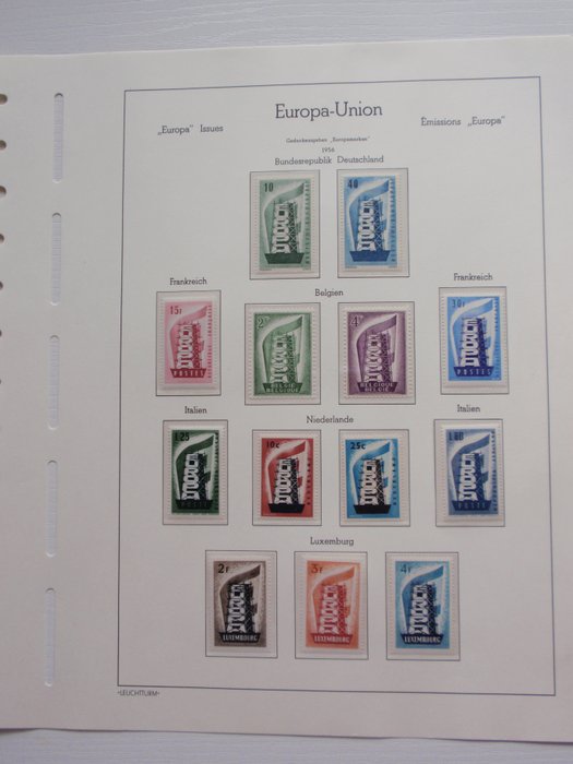 欧洲 - 欧洲邮盟 1956/1976 - 完整收藏 United Europe/CEPT 1956/1976 MNH 在 Leuchtturm 页面