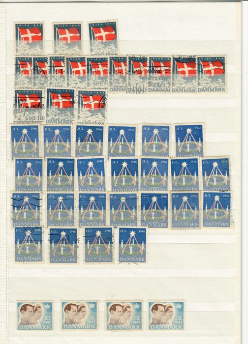 Afar und Issa-Territorium 1945/1967 - Auswahl der originalen dänischen Weihnachtsbriefmarken (Teil 6) einschließlich Teilen von Minibögen