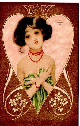 法国 - 幻想, 非常出色。拉斐尔·基什内尔 (Raphaël Kirchner) 的完整系列“珠宝” - 明信片 (6) - 1900-1900