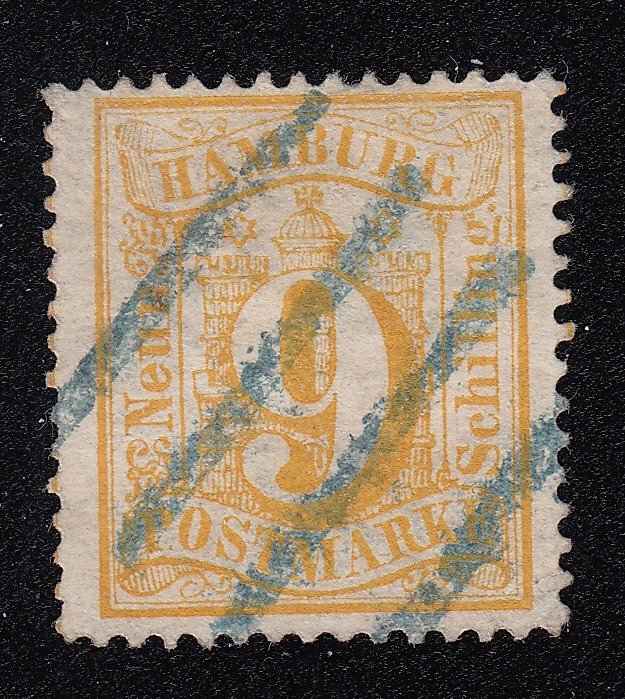 漢堡 1864 - 罕見的郵票，視覺效果非常好，有輕微的、不明顯的缺陷，新的照片證據 - Mi. 18