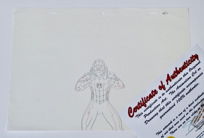 MARVEL  " Superheroes " -SPIDER-MAN- Πρωτότυπα σχέδια κινουμένων σχεδίων - with COA - 1970