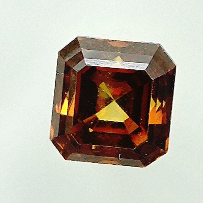 Diamante - 0.51 ct - Esmeralda - Natural Fancy Deep Yellowish Orange - Si2 - NO RESERVE PRICE