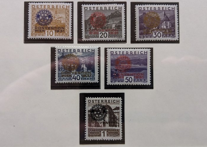 奧地利 1931 - 國際扶輪年會 - Michel 518-523