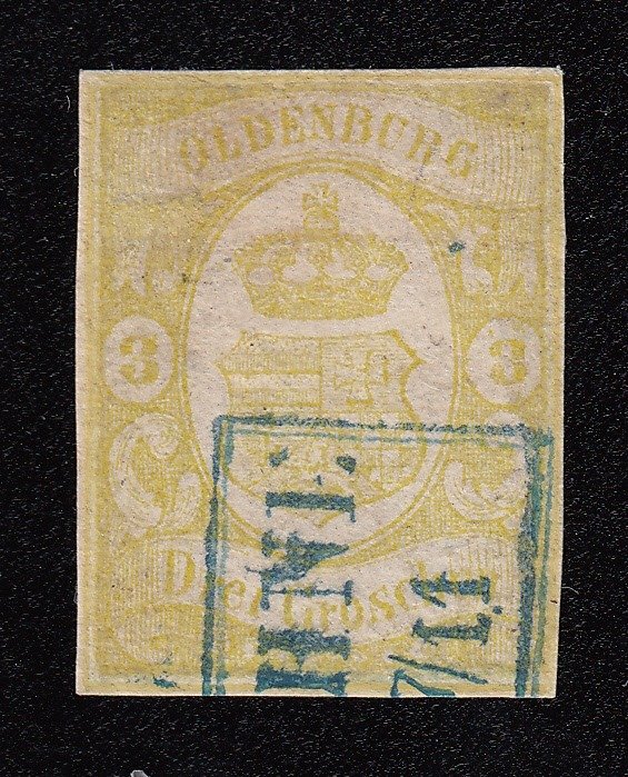 Oldenburg 1861 - pezzo pulito, vecchia firma BPP Engel - Michel 14