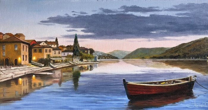 Mirko Morelli (1953) - Le prime luci Varenna lago di Como
