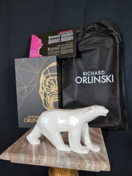 Richard Orlinski (1966) - Sculptură, Polar Bear (New) + Gift Box - 12 cm - Rășină