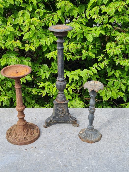 Kerzenhalter 3 Vintage-Kerzenständer aus Schmiedeeisen - Eisen (Gusseisen/ Schmiedeeisen)