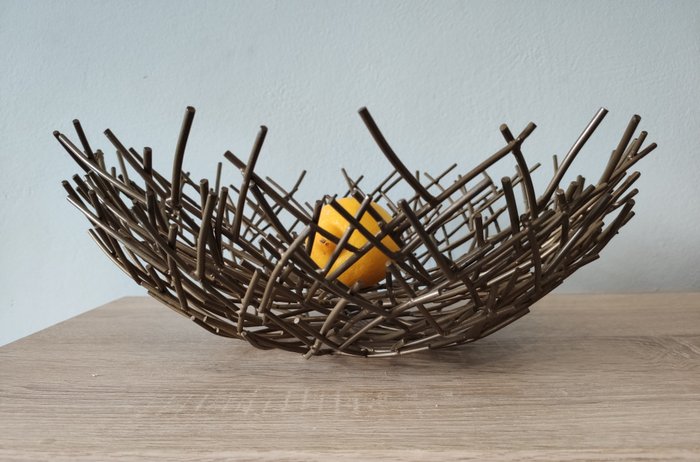 水果篮 (3) - 金属茅草巢碗 - 钢