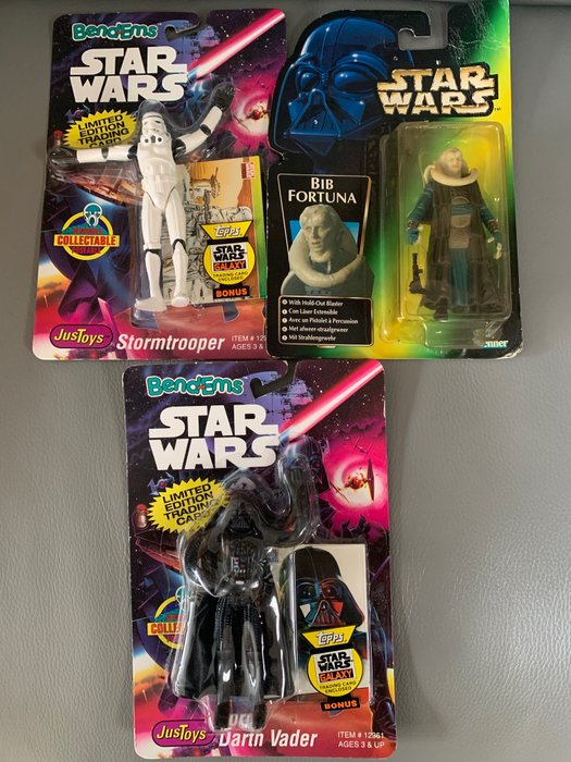 Just toys & Kenner  - 玩具人偶 Vintage Star wars Bib Fortuna, Lord Darth Vader, Stormtrooper figure include trading card , limited - 1990-2000