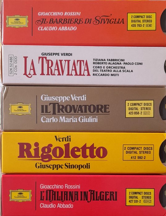 Plácido Domingo - Renato Bruzon - Roberto Alagna e altri - 多位藝術家 - La traviata - L'italiana in Algeri - Il barbiere di Siviglia - Il Trovatore - Rigoletto - 多個標題 - CD 套裝 - 1984