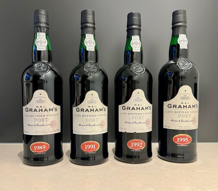 Graham’s, Late Bottled Vintage Port: 1989, 1991, 1992 & 1995 - Douro - 4 Flasker  (0,75 l)