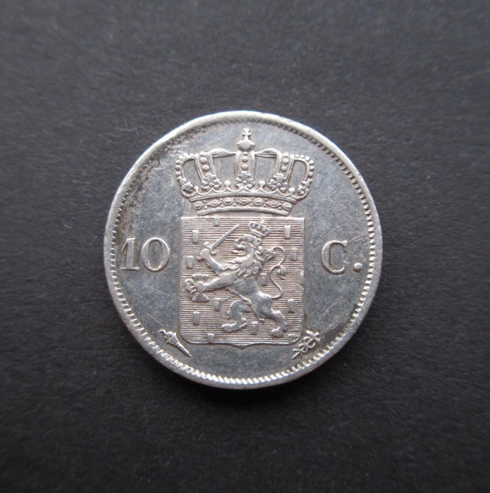 Nederländerna. Willem I (1813-1840). Dubbeltje of 10 Cent 1827 U (Utrecht)  (Utan reservationspris)