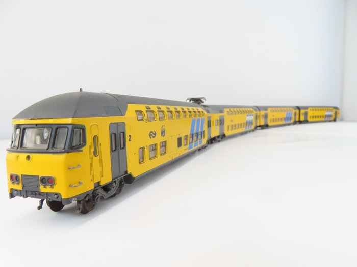 Lima H0 - 149723K - Conjunto de carruagens de passageiros de modelismo ferroviário (1) - Conjunto de 3 peças "Panda" vagões de passageiros do trem expresso de dois andares 1ª/2ª e 2ª classe - NS