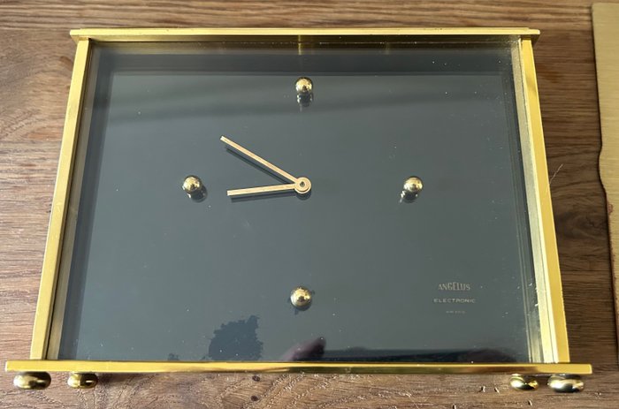 Relógio de lareira - Angelus Electronic Swiss - Latão - 1950-1960