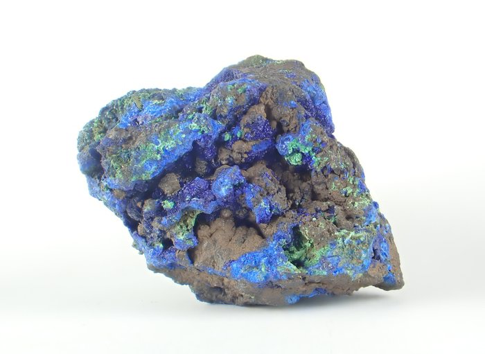 Toller Azurit mit Malachit Kristalle auf Muttergestein - Höhe: 80 mm - Breite: 70 mm- 304 g