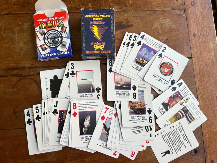 Statele Unite ale Americii - Operațiunea Desert Storm Troop Support Trading Cards & Operation Iraqi Freedom Heroes cărți de joc - Echipament militar - 2003