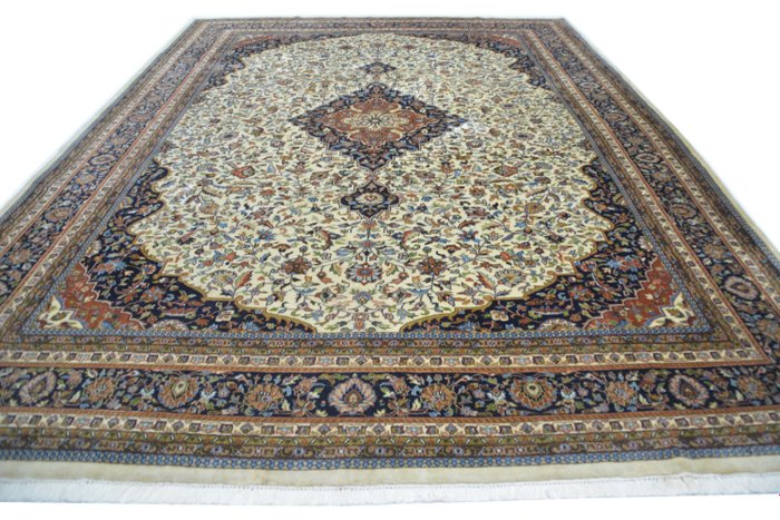 Håndknyttet indisk teppe laget av kashmirull - Teppe - 344 cm - 250 cm